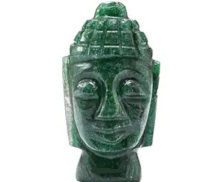 Labradorite Crystal Buddha Head - Healing Stone Statue for Car, Living Room, Good Luck and Feng Shui Reiki Gift