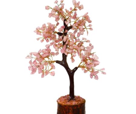 Crystal Tree Good Luck Showpiece for Home Decor Items Crystals Gemstones Bonsai Money Tree for Good Luck, Decoration Gift Item (Pink Roze)
