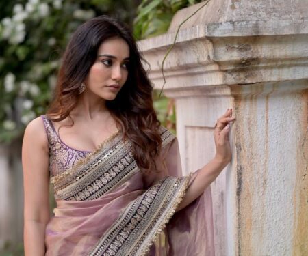 Women's Luxurious Mauve & Purple Art Silk Saree with Intricate Golden Zari & Broad Embroidered Border – Complete with Brocade Blouse for Festive & Wedding Wear