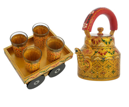 ALUMINIUM TEA KETTLE WITH 4 GLASS