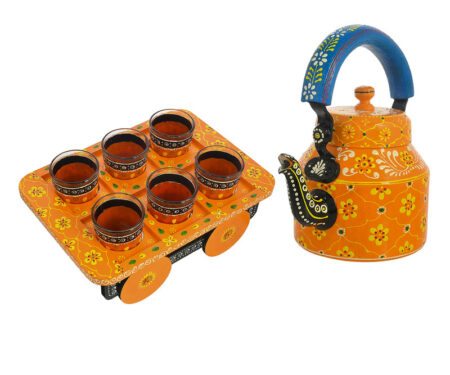 ALUMINIUM TEA KETTLE WITH 6 GLASS