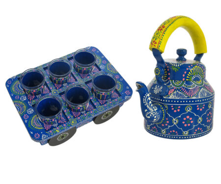 ALUMINIUM TEA KETTLE WITH 6 GLASS