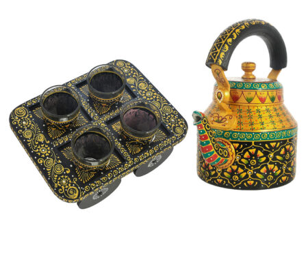 ALUMINIUM TEA KETTLE WITH 4 GLASS