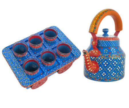 ALUMINIUM TEA KETTLE WITH 6 GLASS