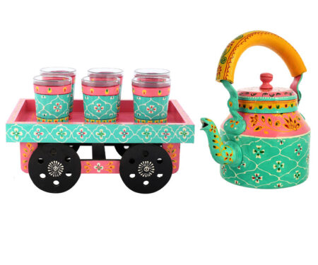 ALUMINIUM TEA KETTLE WITH 6 GLASS